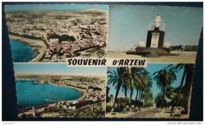 Souvenir D'ARZEW.Multivues voyagé,be,plissures,oblit eration interesante