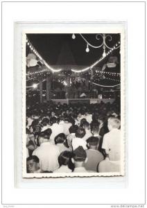 ALGERIE Arzew Photo, Kiosque à Musique, Soir de Fete, Bal Populaire, Orchestre J. Rostand, bien animée, Photo 9x13, 195?