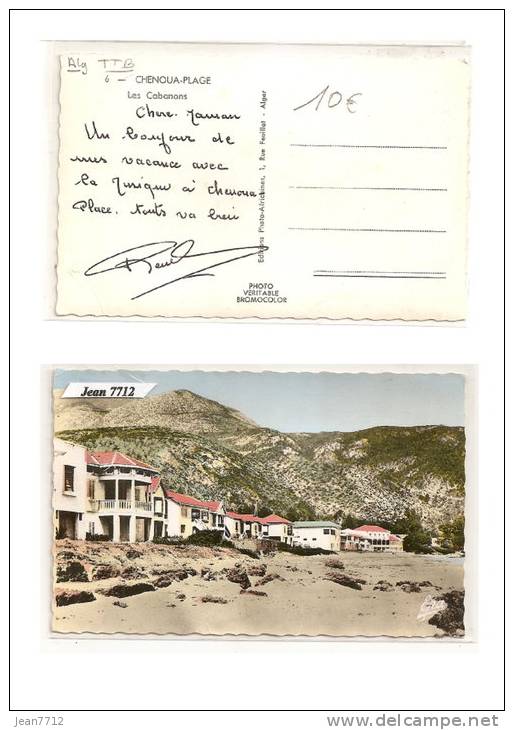 AK/PC/CPA/CHENOUA-PLAGE/L ES CABANONS/TTB