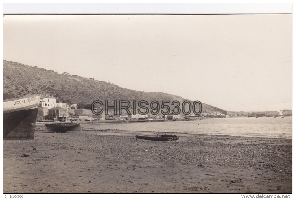 PHOTO ANCIENNE - ARZEW - ALGERIE - BATEAU JEUNE MARIE - PORT - PLAGE