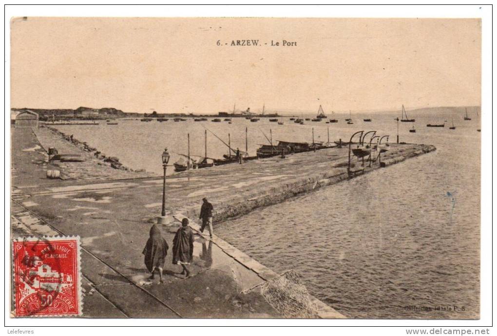 Cpa ,   ALGERIE /  ARZEW , le port  , animé    -