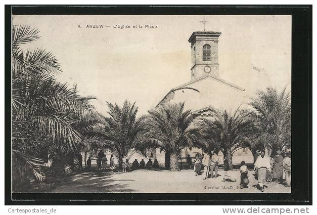 CPA Arzew, L´Eglise et la Place