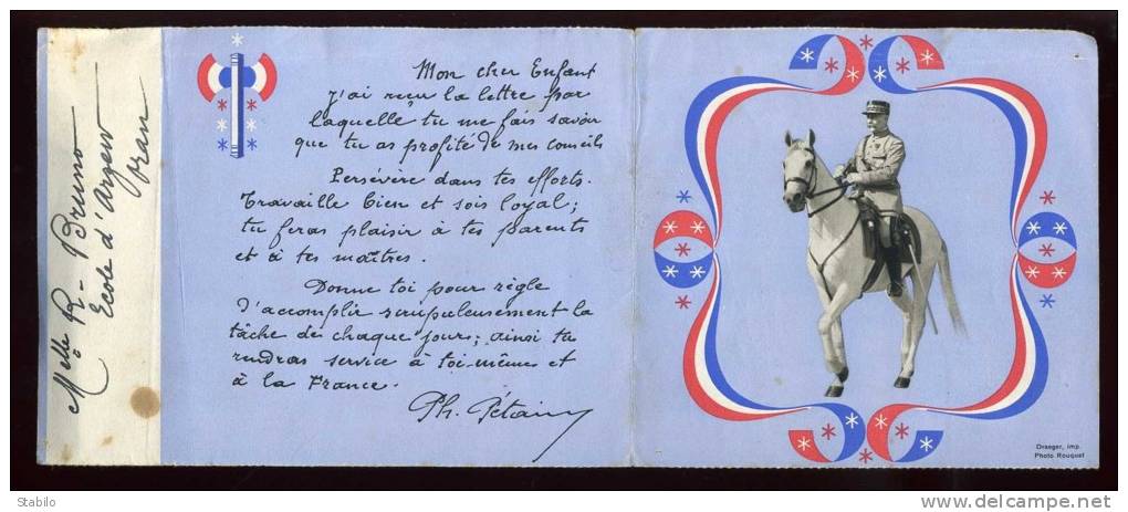 LETTRE-CARTE PETAIN 1942 - GRIFFE ROUGE 