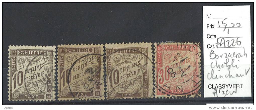 France Timbres Taxes oblitérés  Chebli , Clinchant, Bouzaerah ,Arzew Algérie