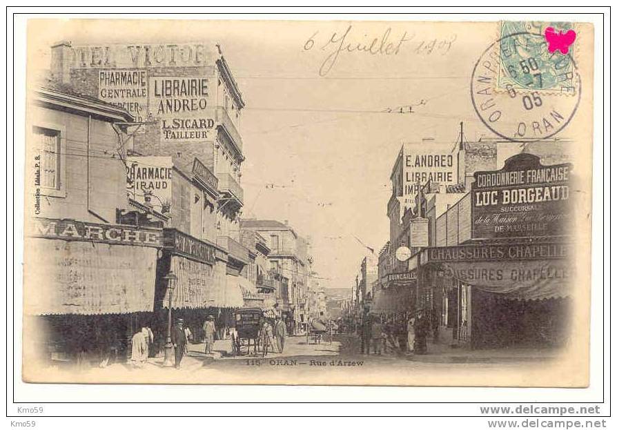 ALGERIE-ORAN - Rue d´Arzew -------------nombreuses pubs de magasins
