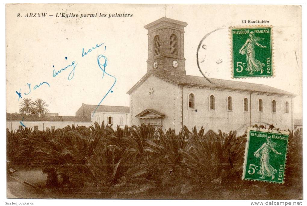 Arzew - L'Eglise parmi les palmiers(1919)