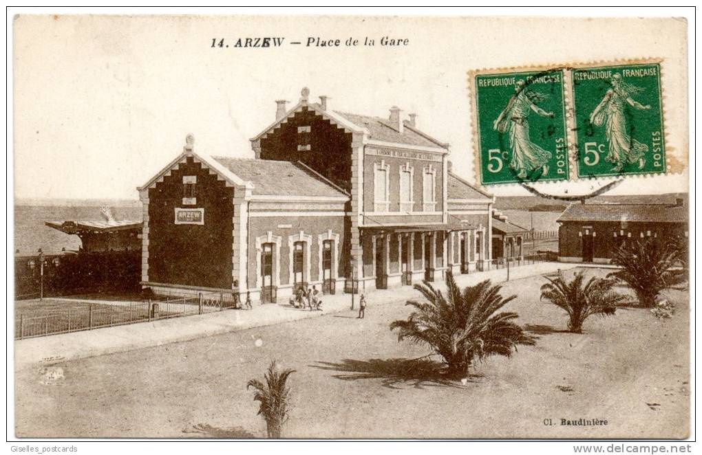 Arzew - Place de la Gare - Railway Station (1919)