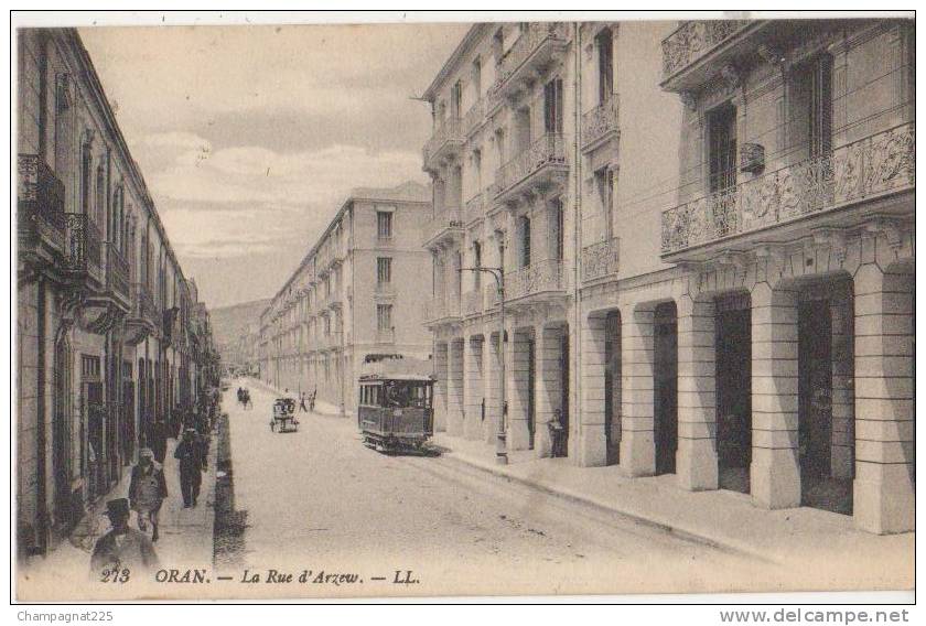 CPA ALGERIE ORAN La Rue d'Arzew Tram 1929