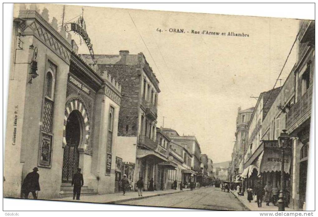 ORAN  Rue d'Arzew et Alhambra  Recto Verso