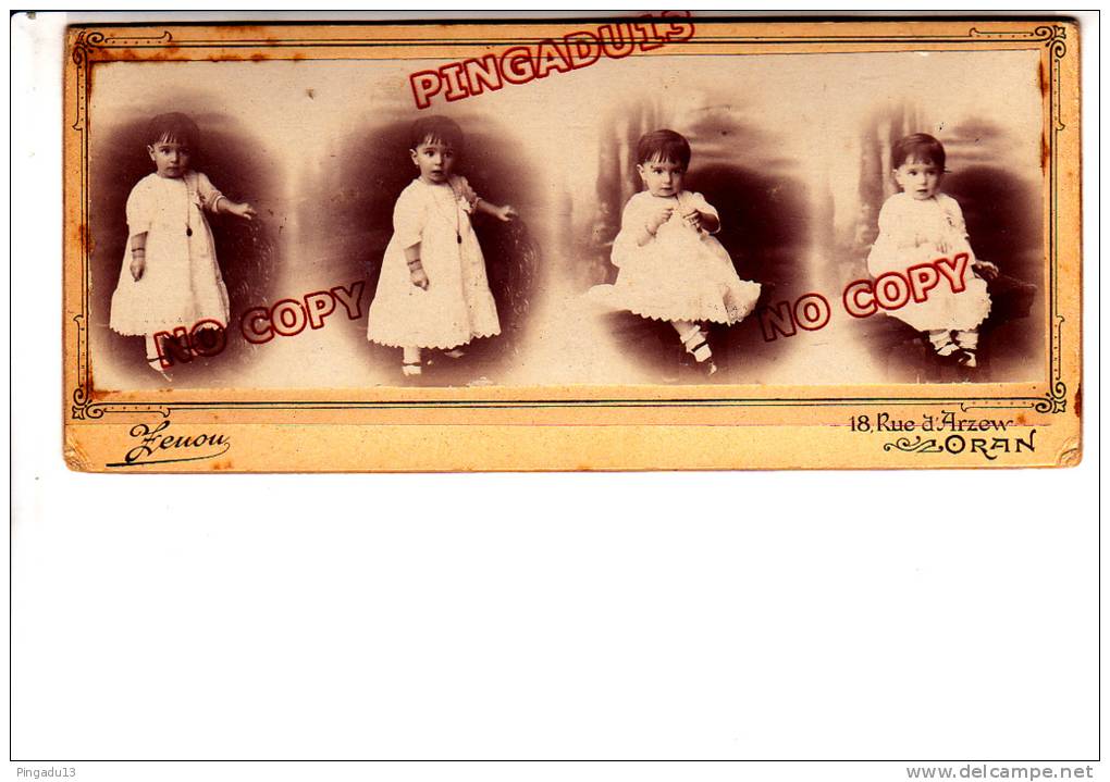 Algérie rare CDV Mosaïque montage Zenou Rue d´Arzew Oran bébé fillette