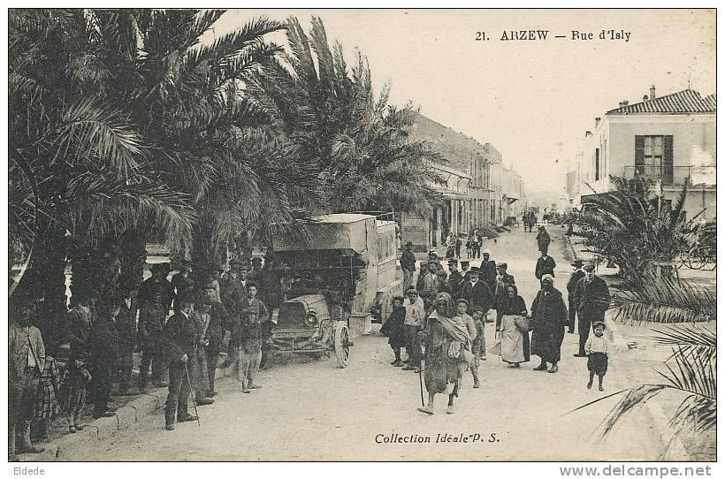 Arzew 21 Rue d' Isly Coll. PS Autobus Postes  Boucherie Guerre 14 Dos Zouaves massacrés