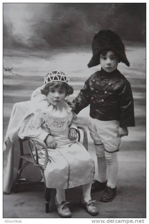 Photographie/Carte postaleenfants déguisés Napoléon carnavalOran en Ex colonie française-photo Henri r d'Arzew à Oran