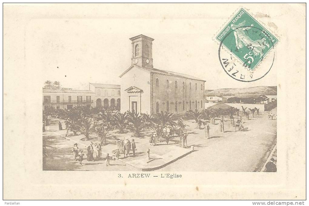 ALGERIE.  ARZEW.  L'EGLISE.  ANIMATION.  1912.