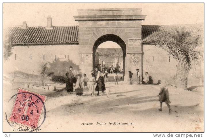 Algérie (Oran) ARZEW Porte de Mostaganem (animation, PUB 