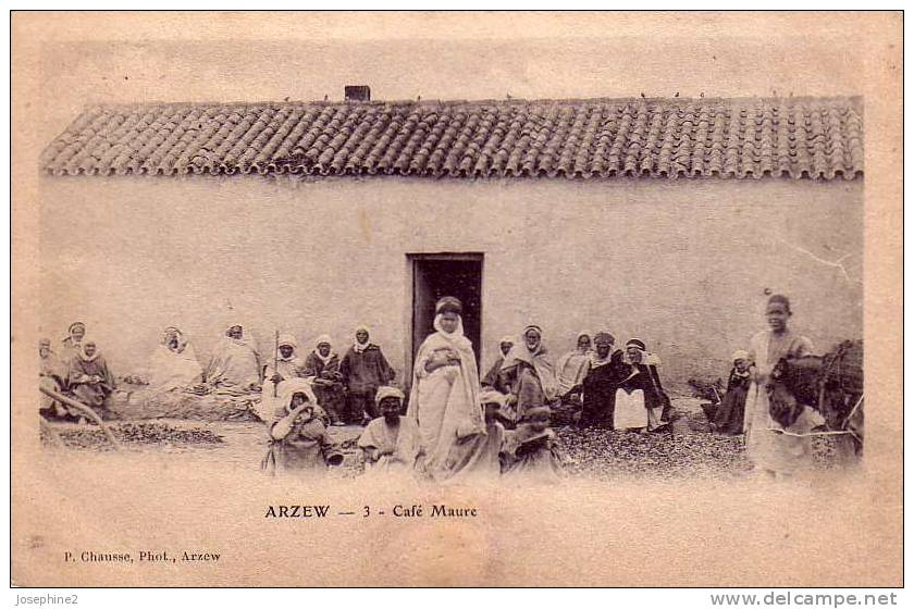 Arzew - Café Maure - carte precurseur dos simple
