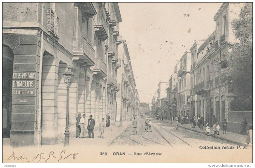 ORAN cpa animée Rue d' Arzew