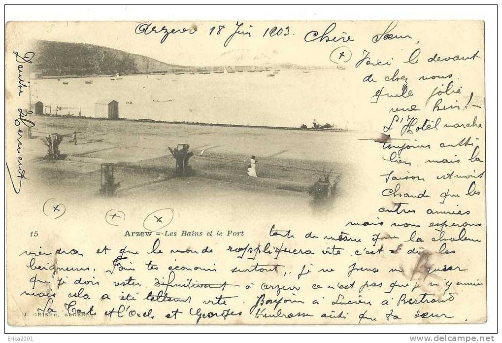 Afrique. Algérie. Villes. Arzew. les bains et le port .
