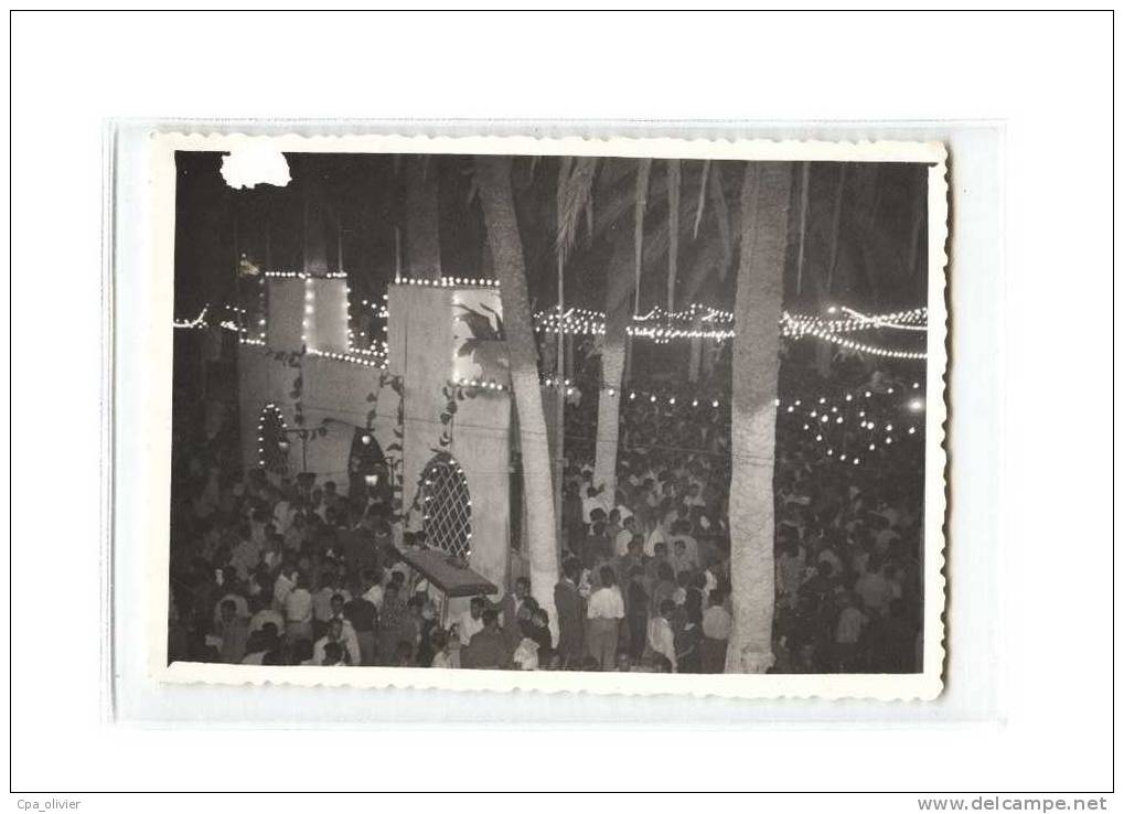 ALGERIE Arzew Photo, Place d'Isly, Soir de Fete, Bal Populaire, bien animée, Photo 9x13, 195?