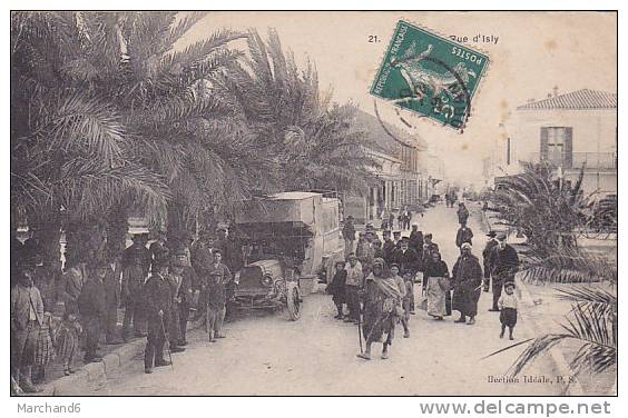 ALGERIE.ARZEW RUE D ISLY.....cp abimee   AUTOBUS