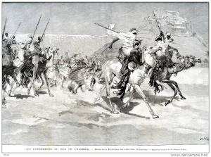 Algérie, rentrée à El-Golea du caïd des Chambas          gravure, photo      1891
