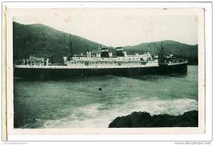 66 Catalogne Pyrenees Orientales PORT VENDRES El GOLEA PAQUEBOT Courrier Algerie RENTRANT au PORT 1930s ¤ FLIM 96