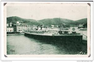 66 Catalogne Pyrenees Orientales PORT VENDRES El GOLEA PAQUEBOT Courrier Algerie à QUAI NOUVELLE GARE MARITIME Â¤