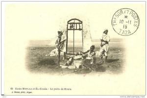 Algérie - LE PUITS DE ZIRARA  entre METLILI ET EL-GOLEA -  J.GEISER photo à ALGER N° 63  expédiée de TAZA en 1915