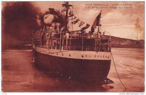 cpa 66 PORT VENDRES - Paquebot courrier d'Alger EL GOLEA , éd. CHAUVIN,  colorisée, 1920