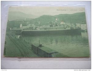 PAQUEBOT  BATEAU  NAVIRE  L´EL- GOLEA  A QUAI 3 HELICES FABRIQUE A LA SEYNE 83/ MESSAGERIE MARITIME PORT VENDRES PO 66