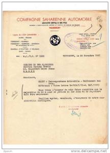 Algerie /  Compagnie Saharienne Automobile / Touggourt  1951 .RARE