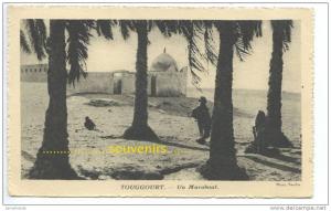 CPA   ALGERIE  TOUGGOURT  un Marabout   ( scans recto verso )