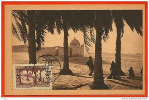 Carte Maximum ALGERIE Tombeaux ou Kouba des Rois TOUGGOURT 8 août 1953 Constantine