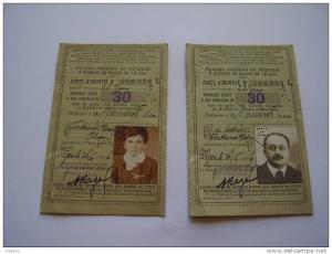 Carte d'identité Chemin de Fer Alsace Lorraine Algérie Tramway Saint Paul à Randon, Biskra à Touggourt , PLM Algérien...