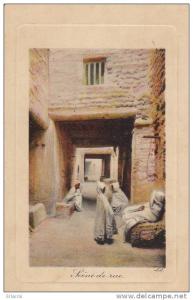 Carte postale une rue à Touggourt animé colorisé circulé TBE