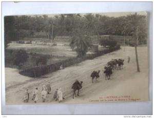 ALGERIE - AL -  SCENES ET TYPES -  CARAVANE SUR LA ROUTE DE BISKRA A TOUGGOURT