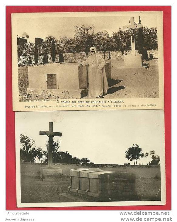 CPA N°4783 / LOT DE 2 CARTES EL GOLEA - MISSIONS DES PERES BLANCS - LA TOMBE DU PERE DE FOUCAULD