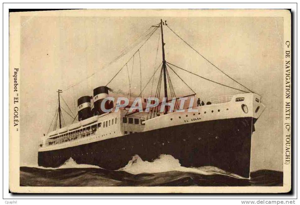 CPA Bateau Paquebot El Golea Cie de Navigation Mixte