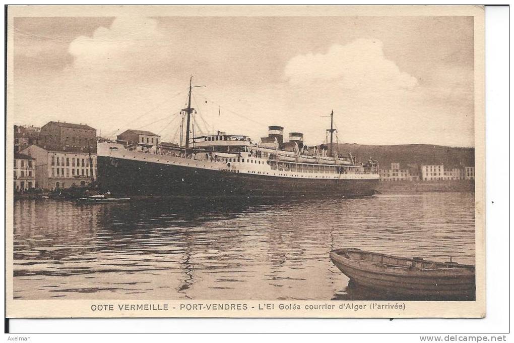 PORT-VENDRES L'El Goléa Bateau courrier d'Alger, l'arrivée