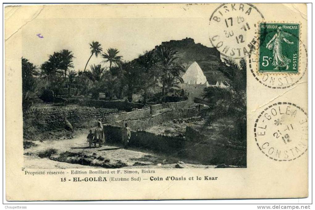 El  Goléa - ( extrème sud )  - coin d'oasis et le Ksar  n° 15