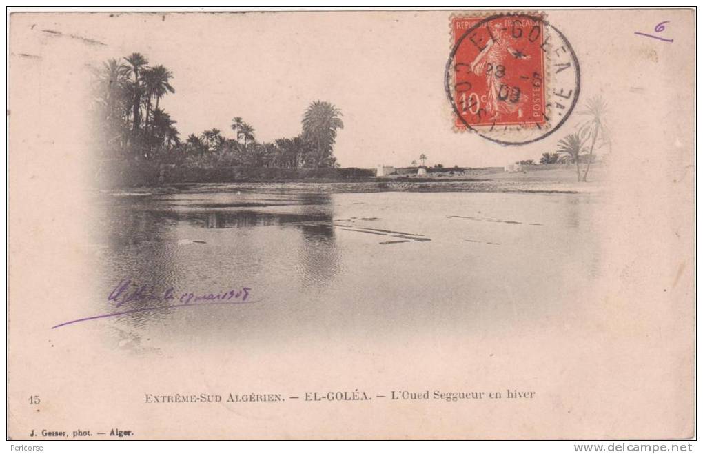 extreme sud algerien-el goléa - l'oued seggueur en hiver