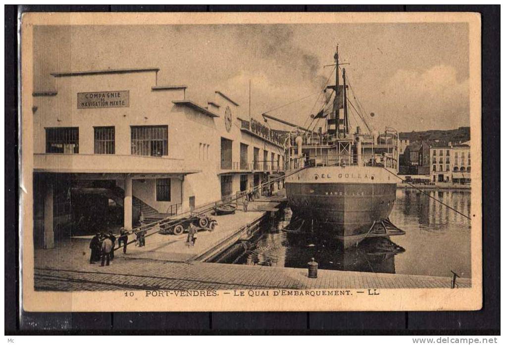 66 - Port-Vendres - Le Quai d'Embarquement - LL - Bateau El Golea Marseille