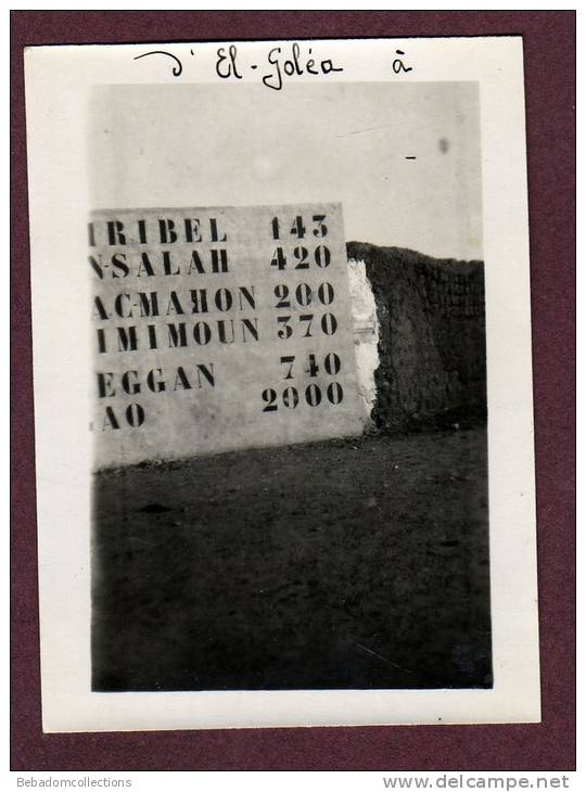 Belle photo ALGERIE 1932 - EL GOLEA - PANNEAU ROUTIER