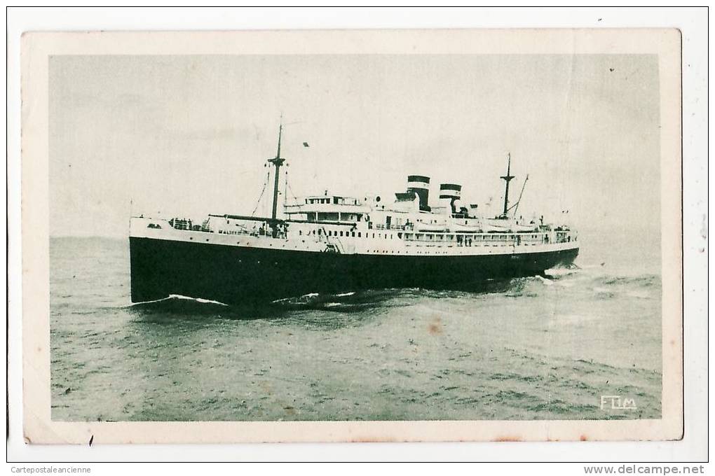 Peu Commun 66 Pyrenees Orientales PORT VENDRES El GOLEA PAQUEBOT Courrier Algerie SORTANT du PORT 1930s ¤ FLIM 96