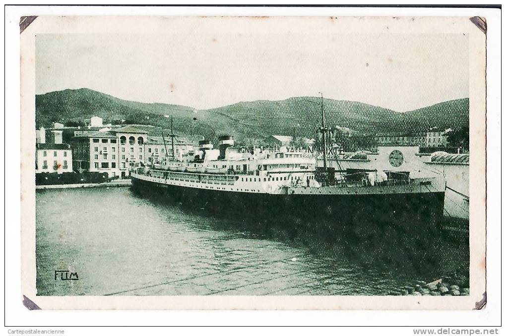 66 Catalogne Pyrenees Orientales PORT VENDRES El GOLEA PAQUEBOT Courrier Algerie à QUAI NOUVELLE GARE MARITIME Â¤