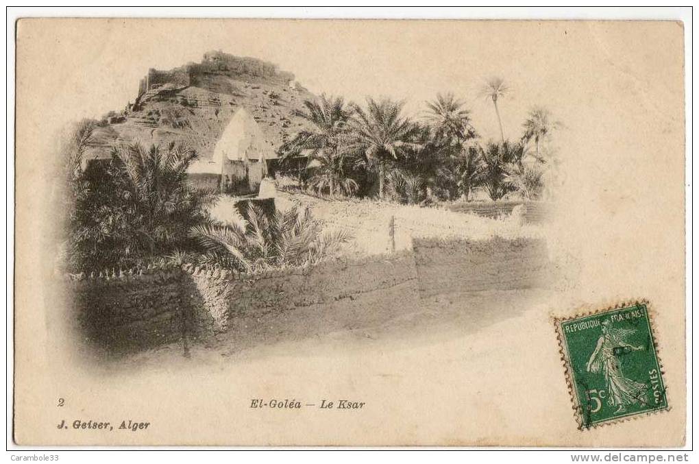CPA  ALGERIE El-Goléa  Le KSAR  dos simple     Y5/1714