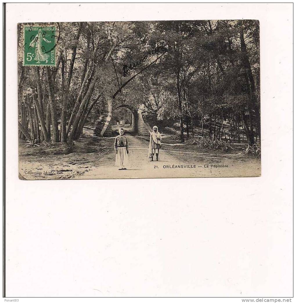 ALGERIE  ORLEANSVILLE  la Pépinière - voyagé 1909 vers El Goléa -
