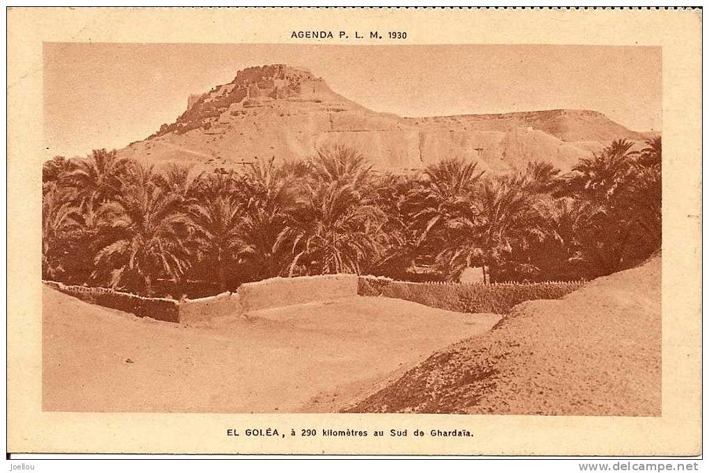 CPSM de EL GOLEA Agérie édition agenda P.L.M. 1930 VOIR SCAN