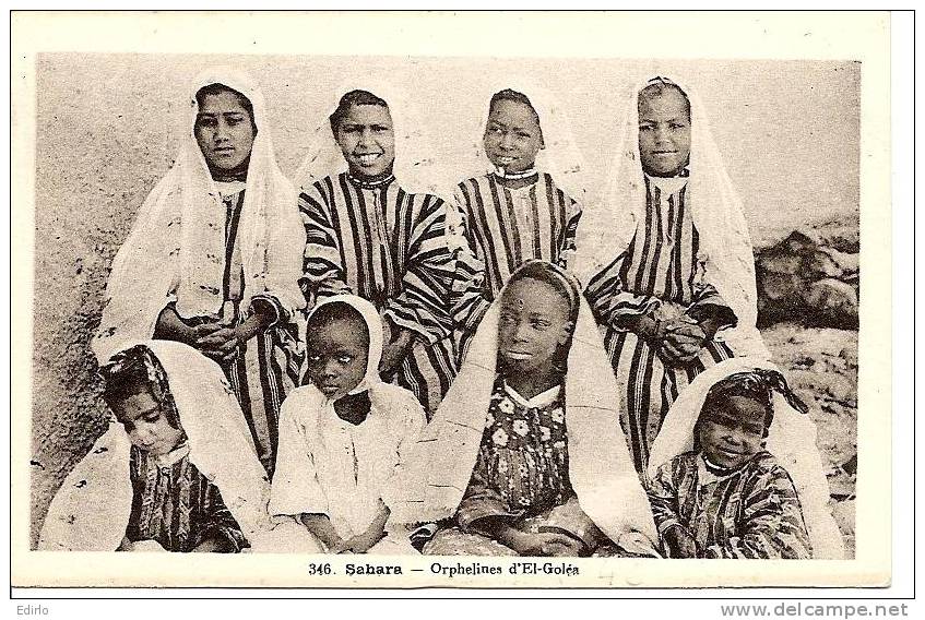 - ALGERIE - SAHARA orphelines d'El Goléa - carten neuve TTB