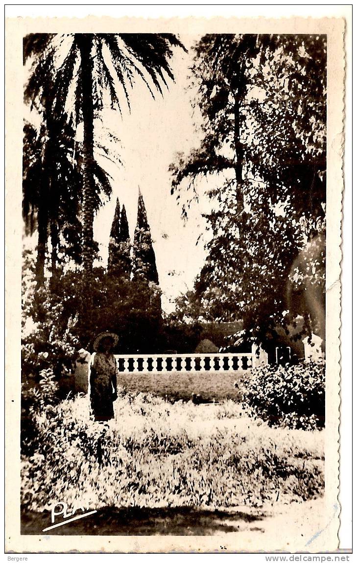 CPSM EL GOLEA,  sud algérien, jardin, personnage, 1952