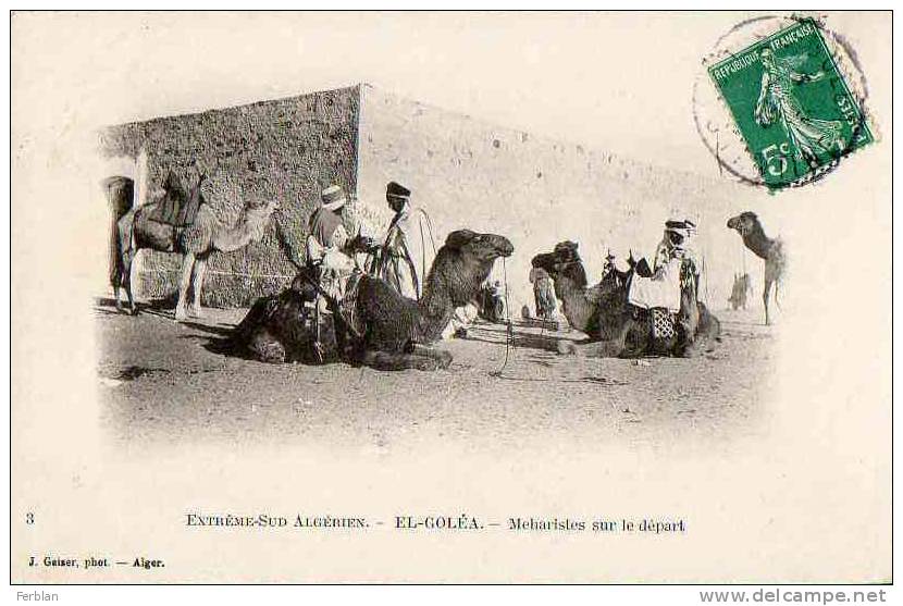 AFRIQUE. ALGERIE. EL GOLEA. Vue sur Les Meharistes sur Le Départ.